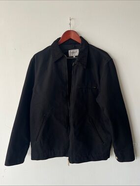 Carhartt Black Canvas Bomber Jacket with Corduroy Collar size L